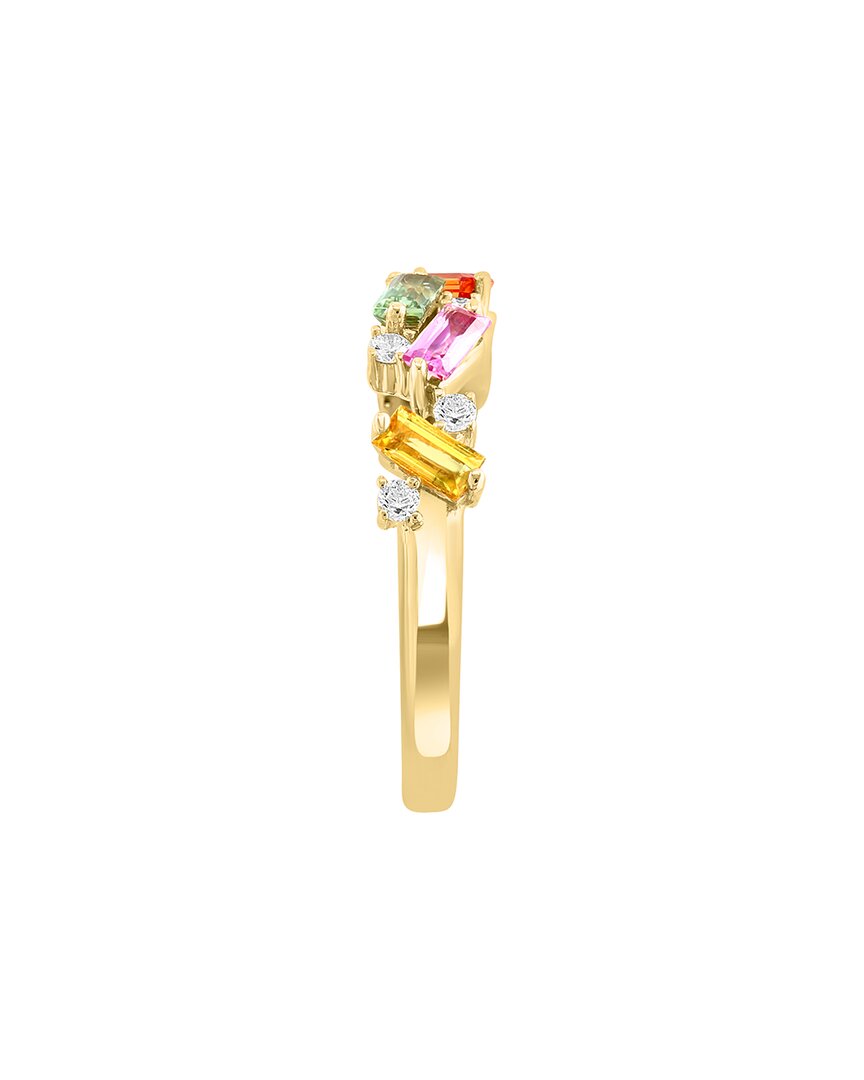 14k 1.12 ct. tw. diamond & multi sapphire ring