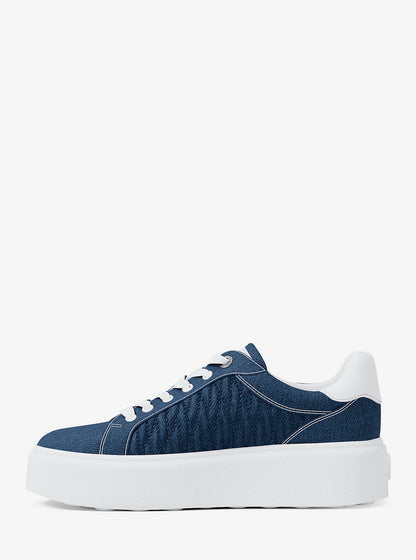 romey matelassé denim platform sneaker