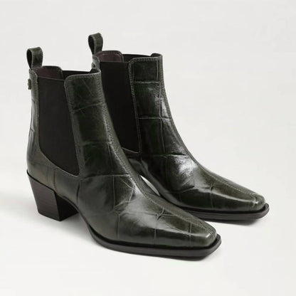 US 6.5 - deep olive croco leather