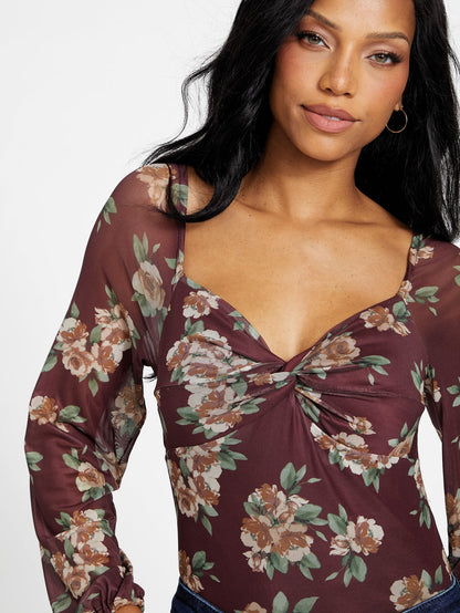 nicole floral mesh bodysuit