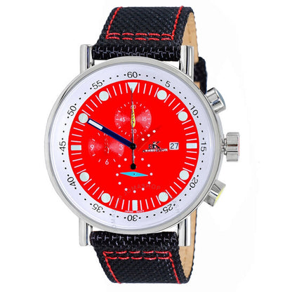 Adee Kaye, Quartz Red Dial Black Polyurethane Men's Watch