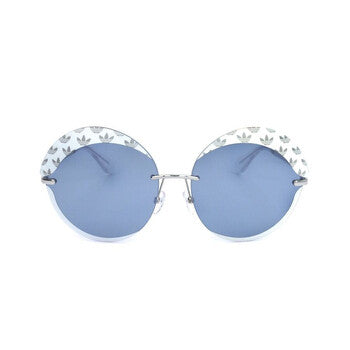 Ladies Silver Tone Round Sunglasses