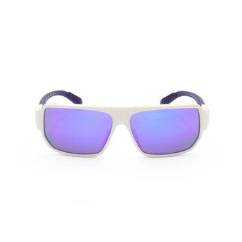Men's White Rectangular Sunglasses