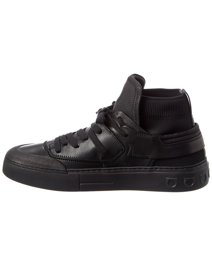 ferragamo neely leather sneaker