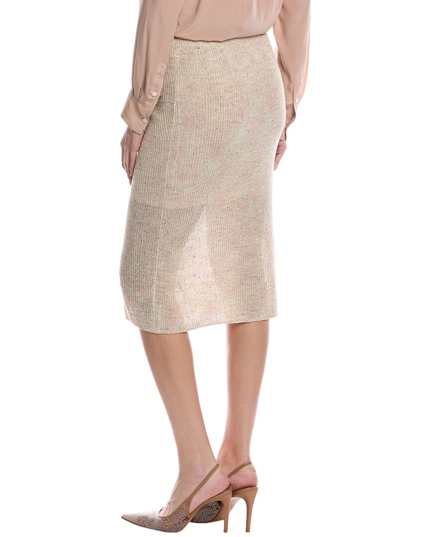 spacedyed linen-blend midi skirt