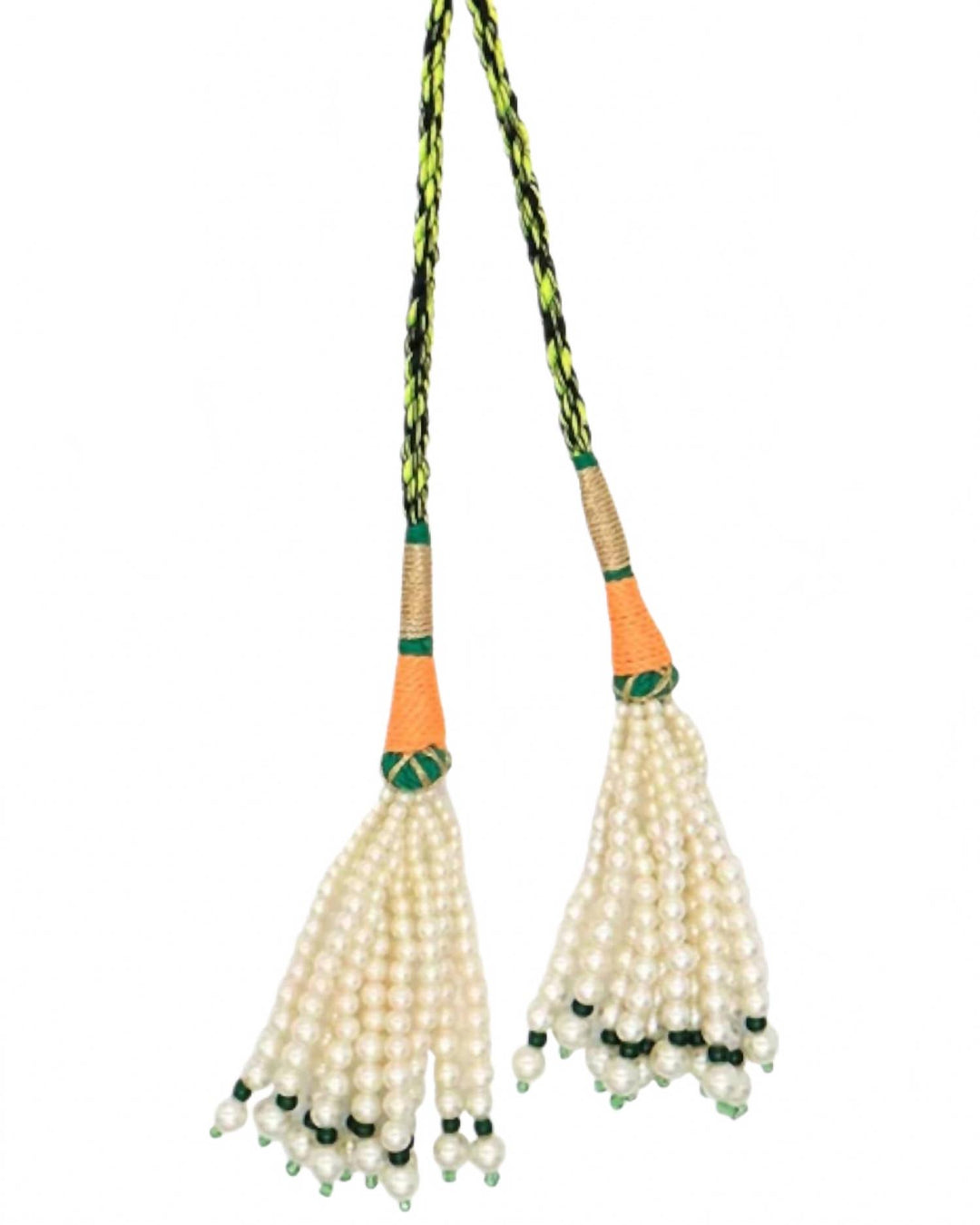 women's double tie necklace in green