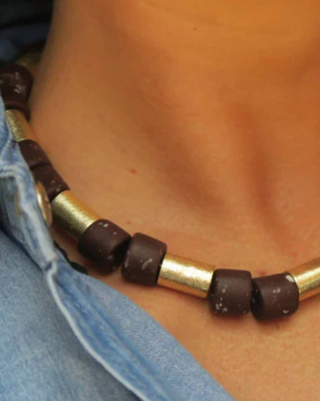 women's ramos necklace in burgundy