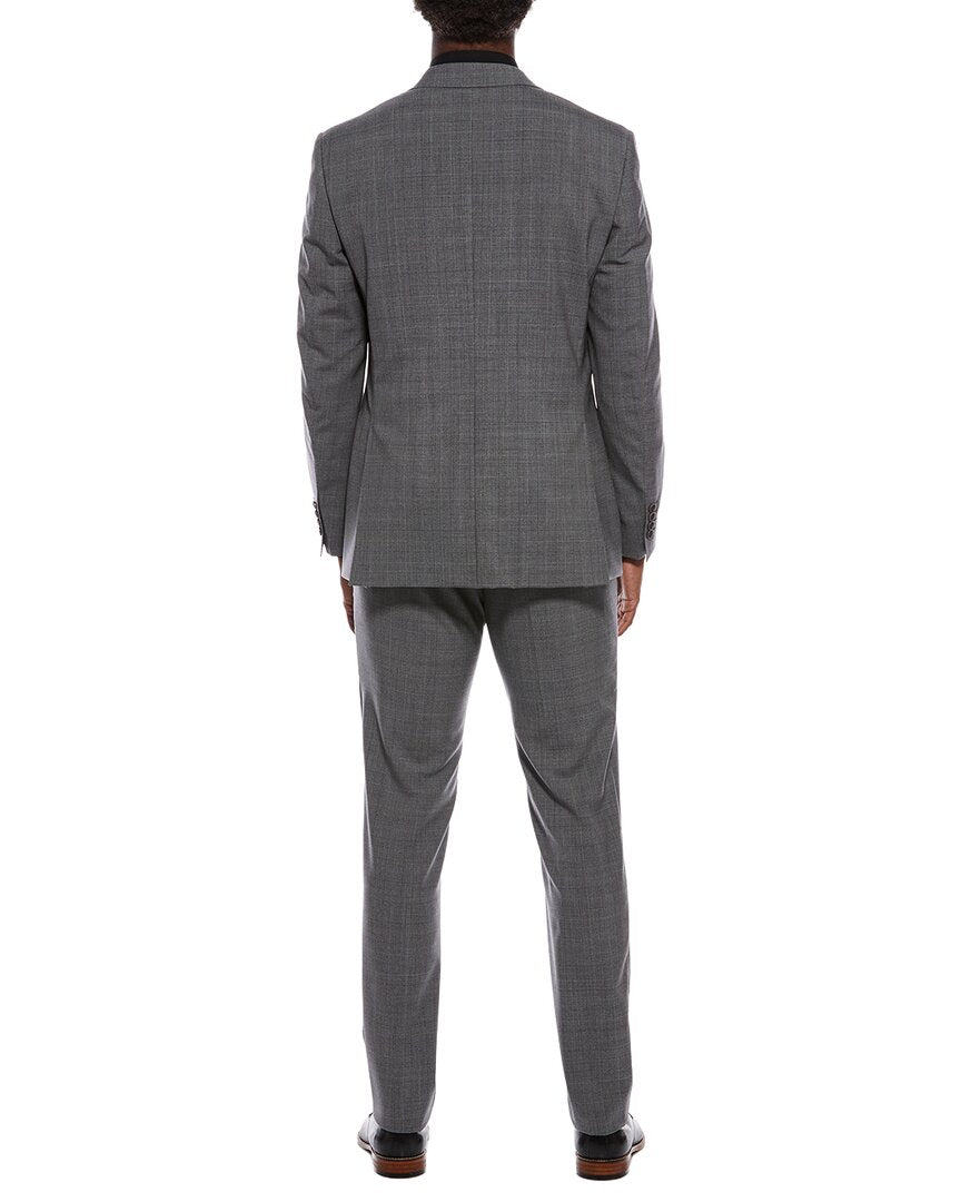 2pc wool suit with flat front pant