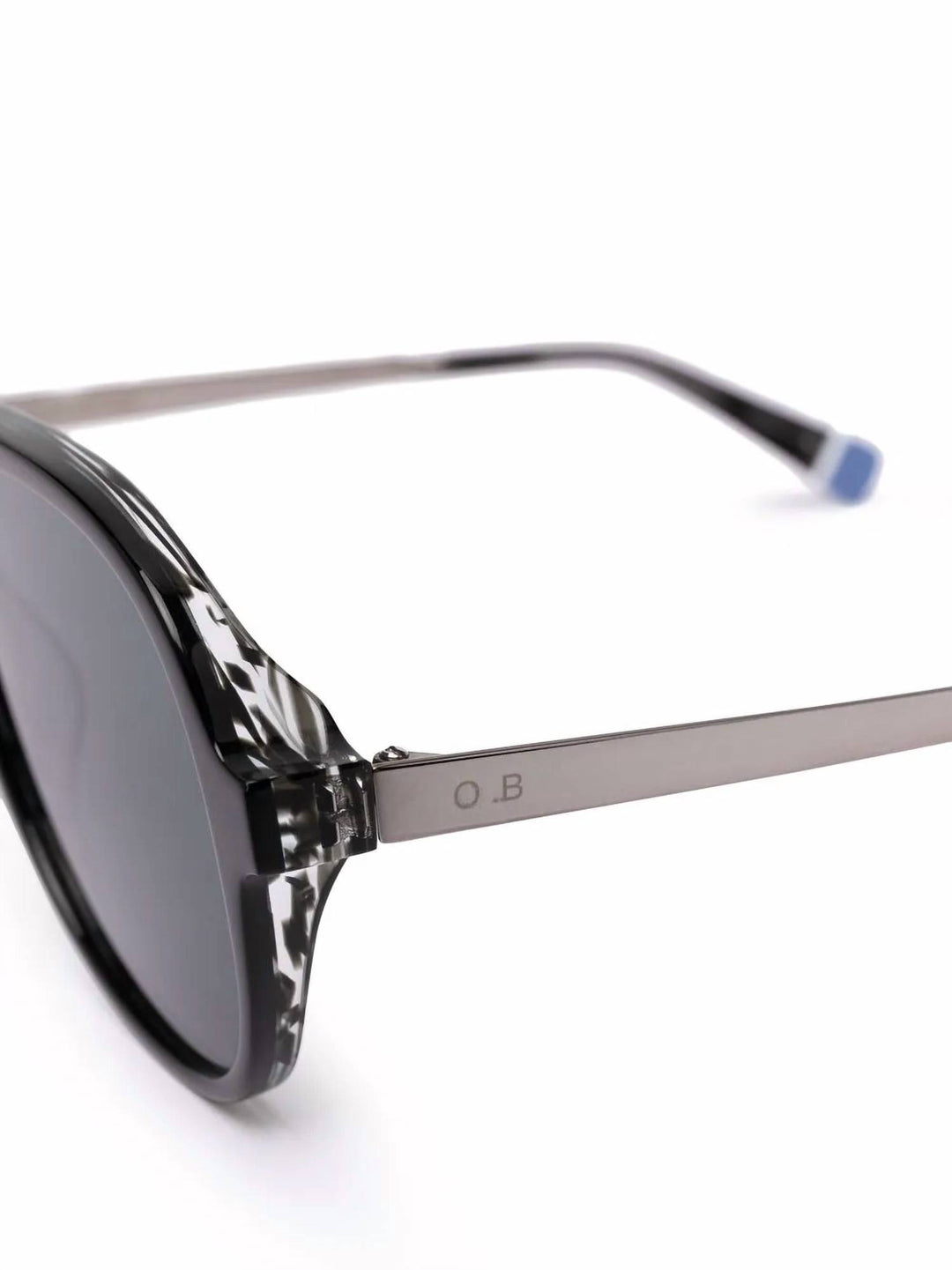 men's estoril pilot-frame sunglasses in black shiny steel