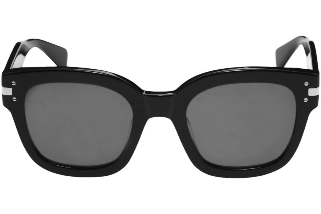 men's classic logo sunglasses in black/black/silver