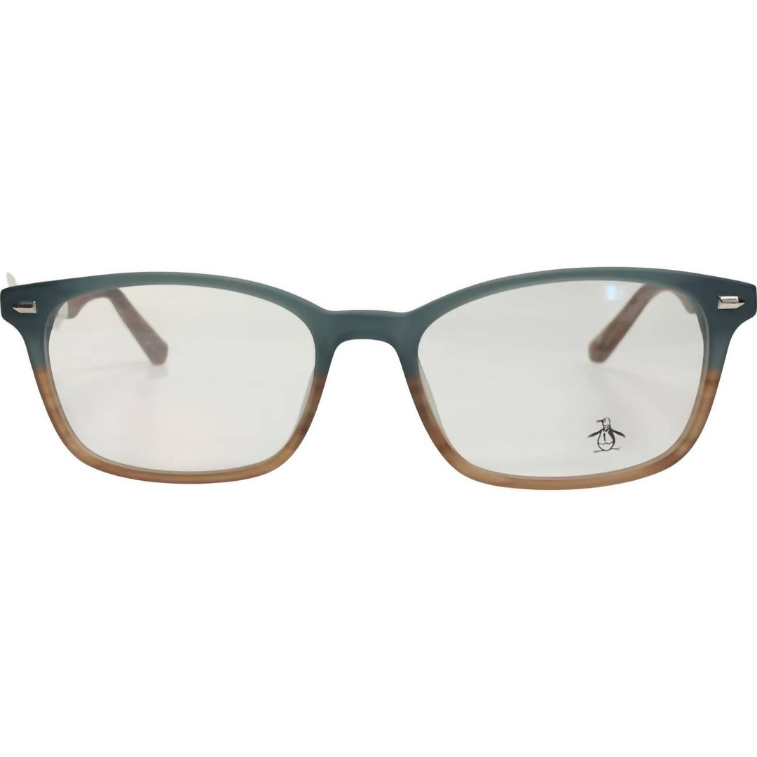 unisex clyde rectangle eyeglasses in green brown fade