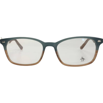 unisex clyde rectangle eyeglasses in green brown fade