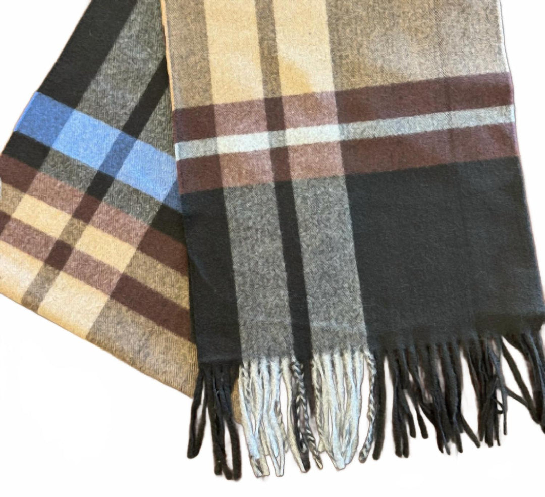 unisex premium cashmere scarf in black brown