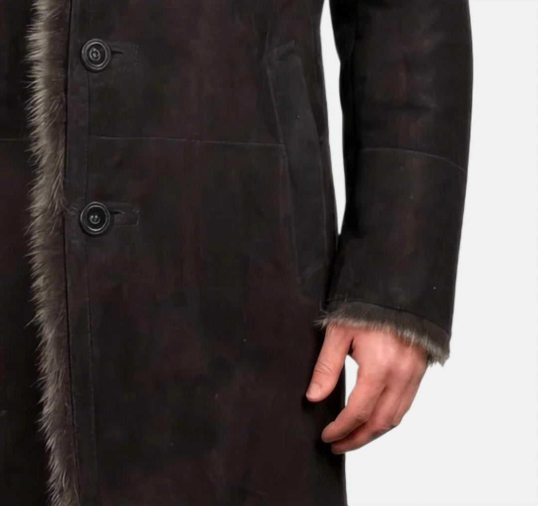 harran pea coat in brown