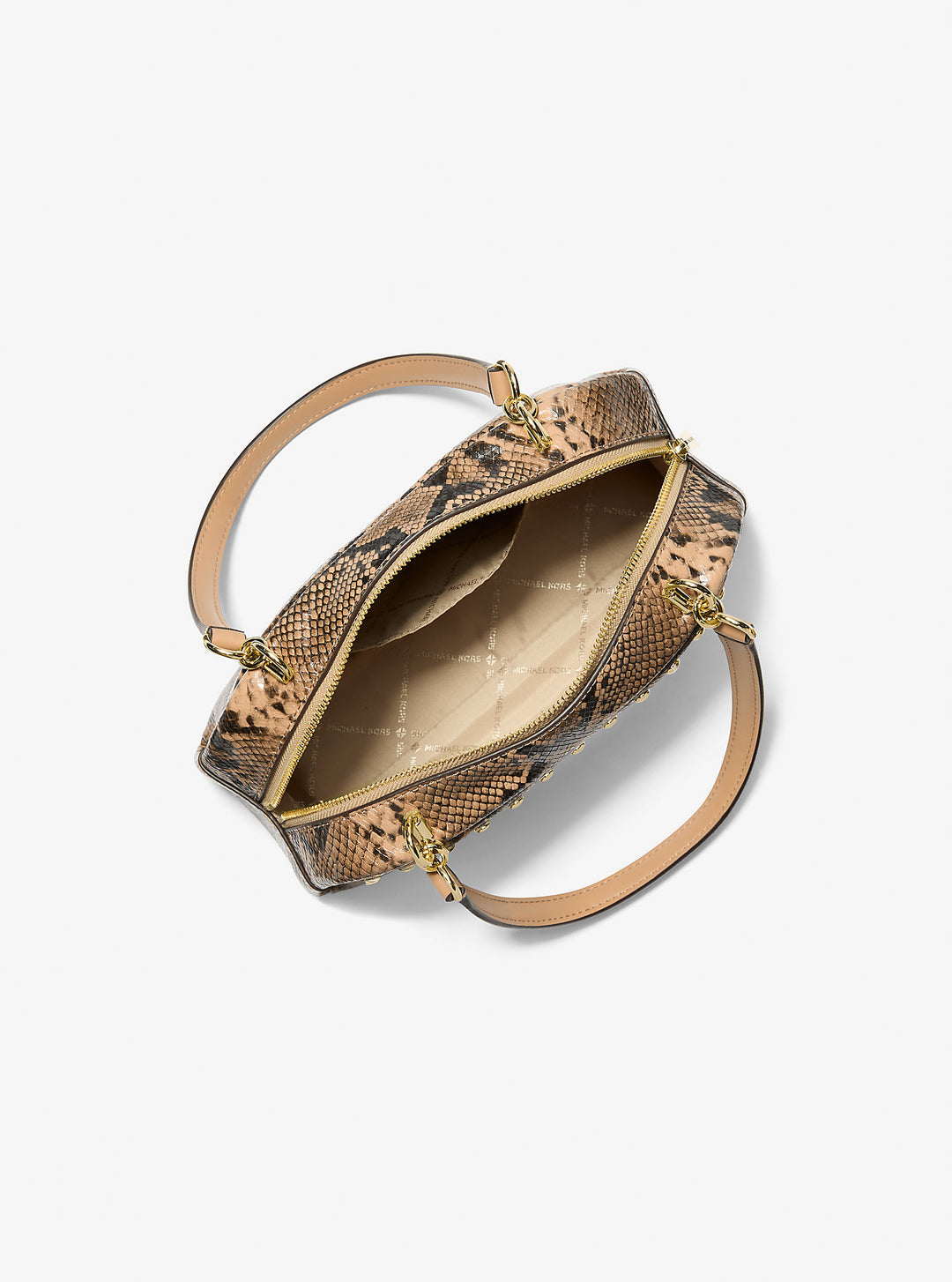 cecily small studded snake embossed shoulder bag