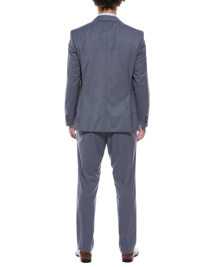 2pc wool suit with flat front pant