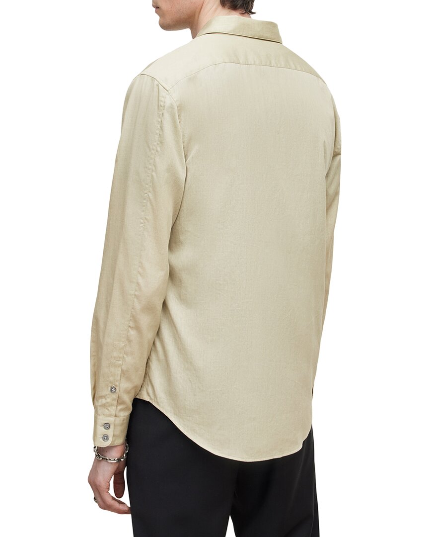 button band collar shirt