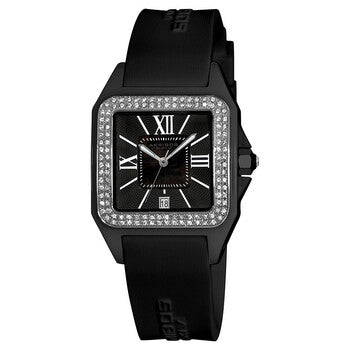 Akribos Black Mother of Pearl Dial Black Ceramic Ladies Watch