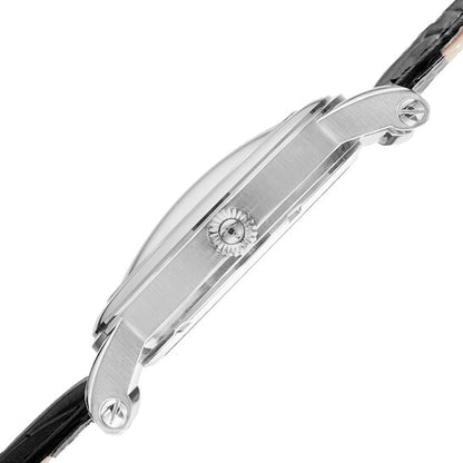 Akribos Cream Dial Black Leather Men's Watch