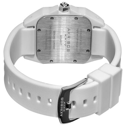Akribos Mother of Pearl Dial White Ceramic Ladies Watch