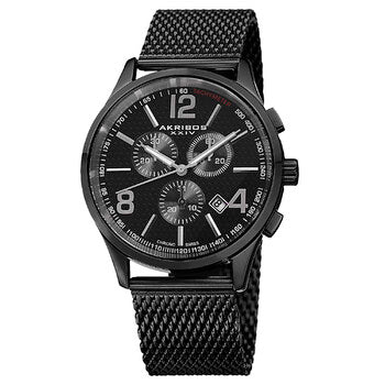 Black Dial Black Ion-plated Men's Watch