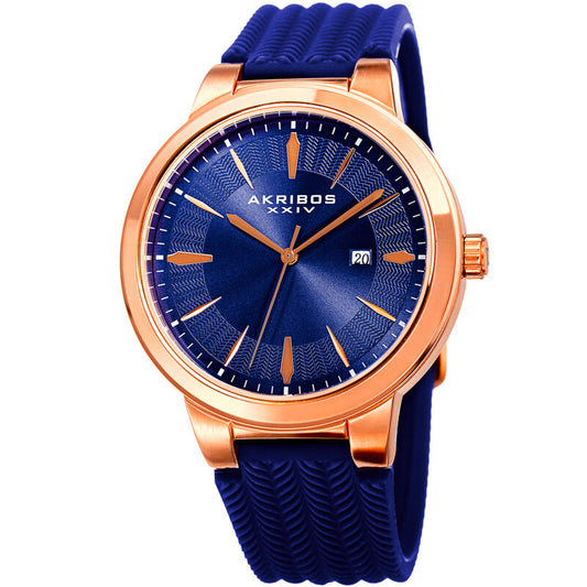 Quartz Blue Dial Blue Silicone Men's Watch
