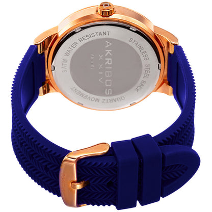 Quartz Blue Dial Blue Silicone Men's Watch