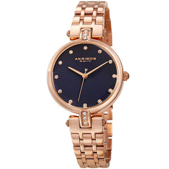 Quartz Crystal Blue Dial Ladies Watch