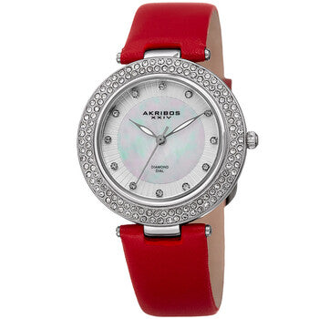 Quartz Diamond Crystal White Dial Ladies Watch