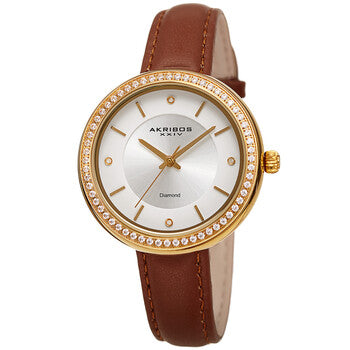 Quartz Diamond Crystal White Dial Ladies Watch