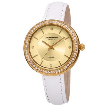 Quartz Diamond Gold Dial Ladies Watch