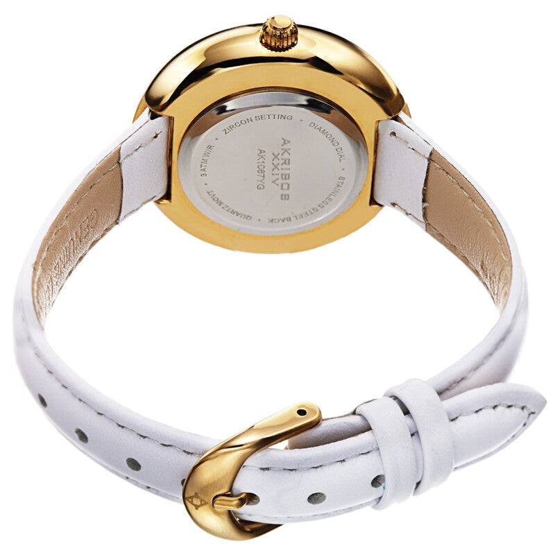 Quartz Diamond Gold Dial Ladies Watch