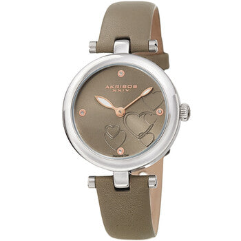 Quartz Diamond Grey Dial Ladies Watch