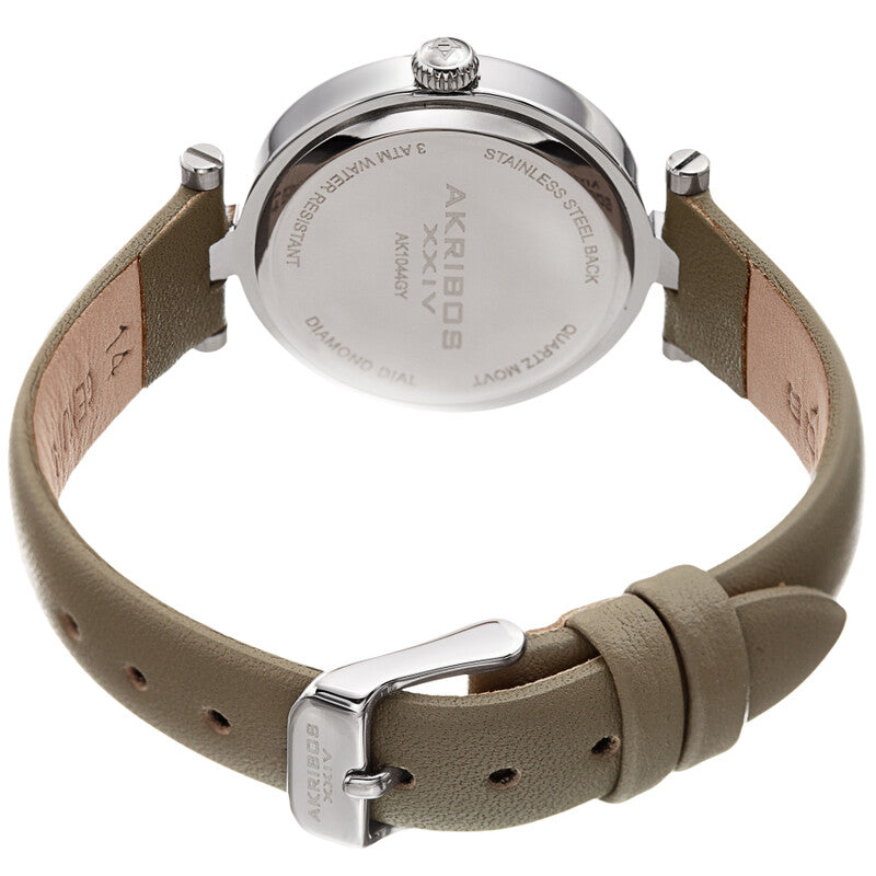 Quartz Diamond Grey Dial Ladies Watch