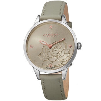 Quartz Diamond Grey Dial Ladies Watch
