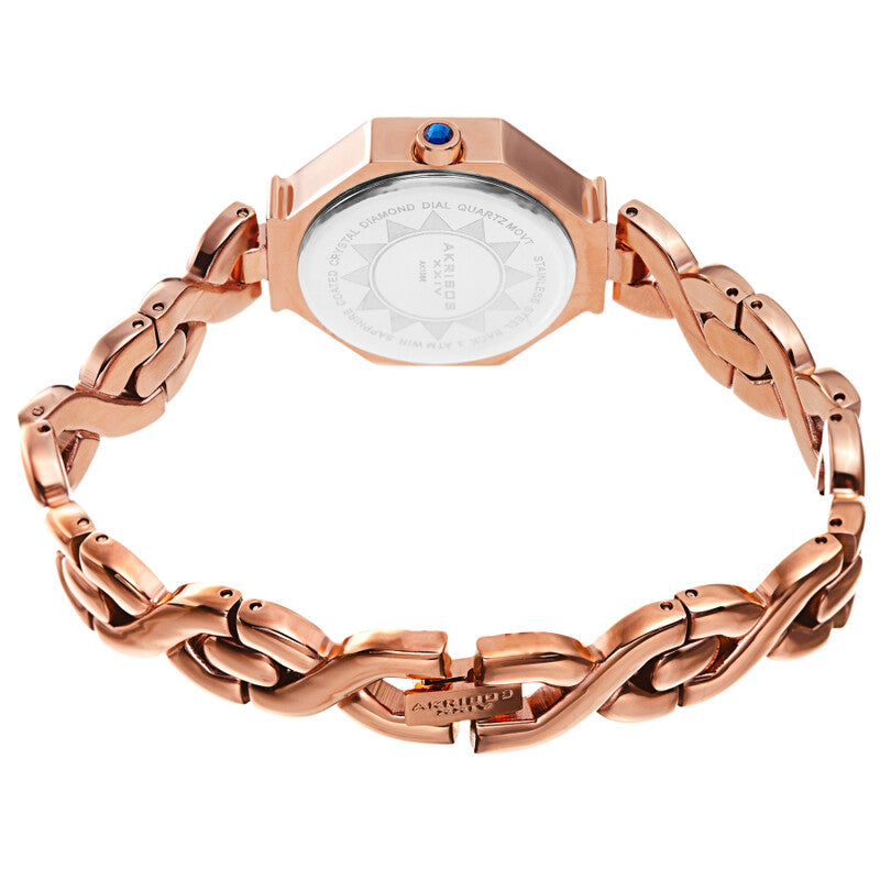 Quartz Diamond Rose Gold Dial Ladies Watch