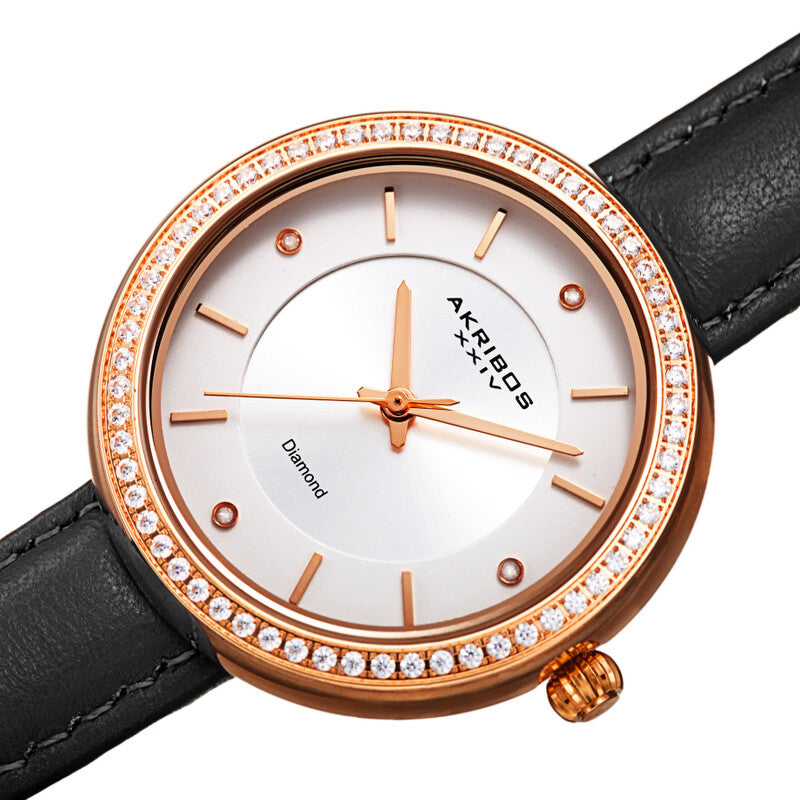 Quartz Diamond Silver Dial Ladies Watch