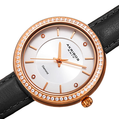Quartz Diamond Silver Dial Ladies Watch