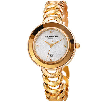 Quartz Diamond Silver Dial Ladies Watch