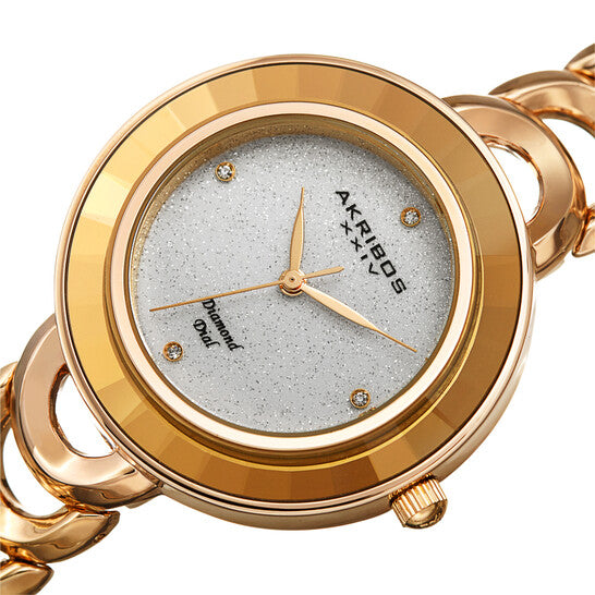 Quartz Diamond Silver Dial Ladies Watch