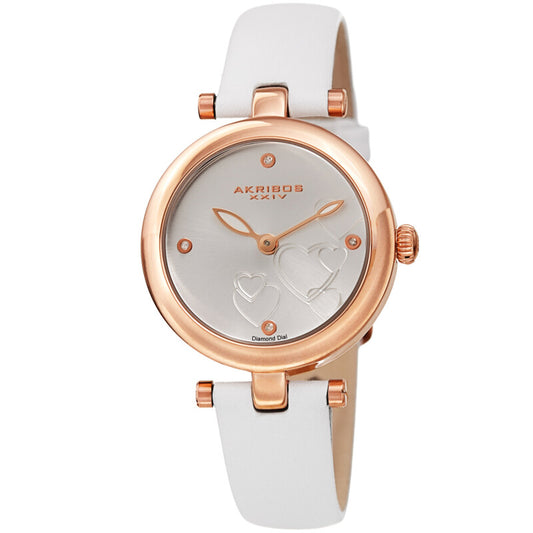 Quartz Diamond White Dial Ladies Watch