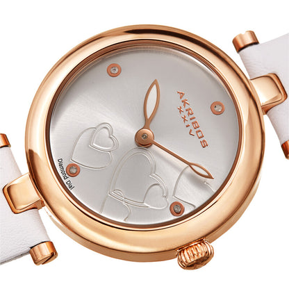 Quartz Diamond White Dial Ladies Watch