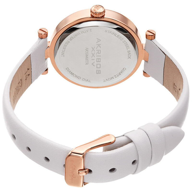 Quartz Diamond White Dial Ladies Watch