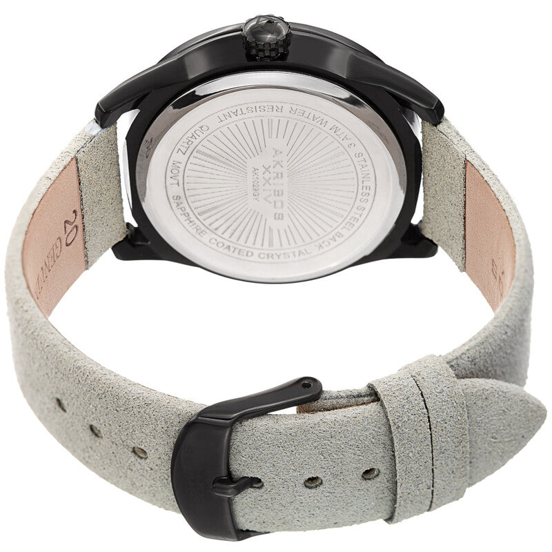 Quartz Silver Dial White Leather Men's Watch