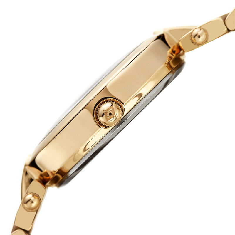 Red Dial Gold-tone Ladies Watch