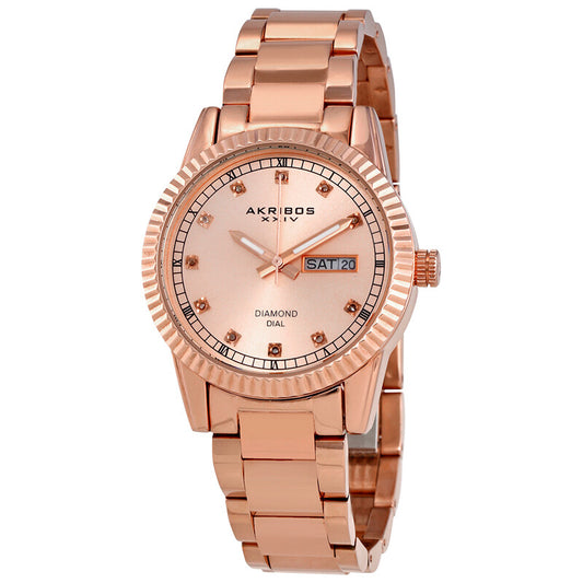Rose Dial Rose Gold-tone Ladies Watch