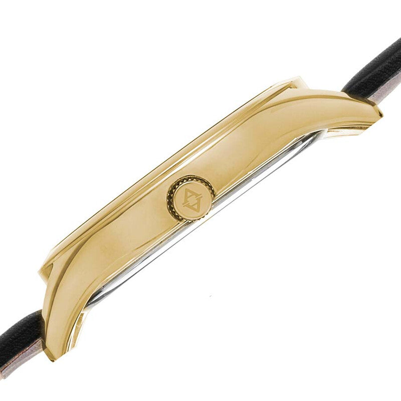 Silver Dial Black Leather Men's Watch