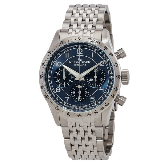 Alexander, 2 Chronograph Automatic Blue Dial Men's Watch