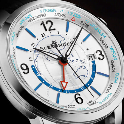 Alexander, 2 Quartz Silver Dial Men's Watch