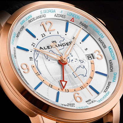 Alexander, 2 Quartz Silver Dial Men's Watch
